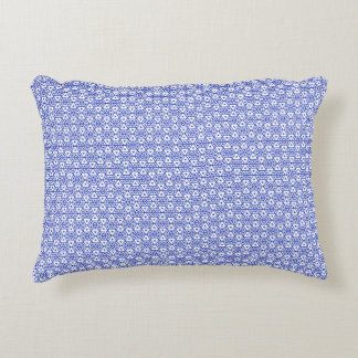 Moderne Blaue Geometrische Dreiecksstruktur Minima Dekokissen