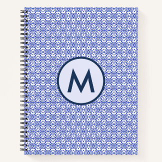 Moderne blaue geometrische Dreiecksstruktur Minima Notizbuch