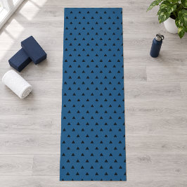 Moderne blaue geometrische Dreiecksstruktur Yogamatte