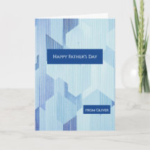 Moderne blaue geometrische Happy Father's Day-Kart