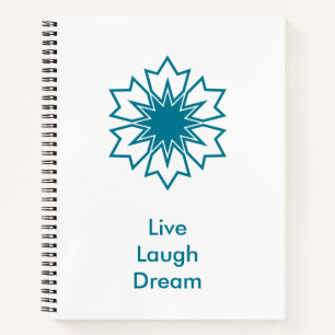 Moderne Blaue Geometrische Stern-Mandala-Individua Notizbuch