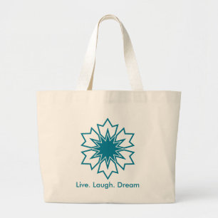 Moderne Blaue Geometrische Stern-Mandala-Personali Jumbo Stoffbeutel