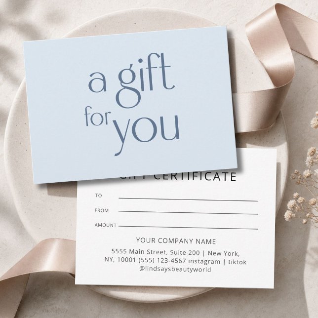 Moderne blaue Geschenkkarte (Modern  Blue Gift Certficate)