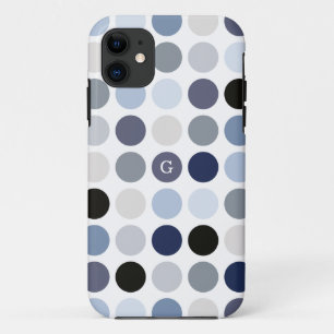 moderne blaue graue Punkte-Muster-Monogramm title_seo2