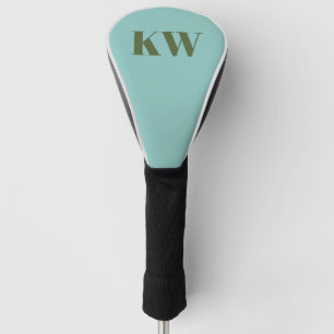 Moderne blaue grüne Monogrammanfänge personalisier Golf Headcover