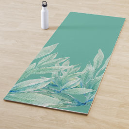 Moderne blaue grüne Ozean Abstrakte Pflanze Aquare Yogamatte