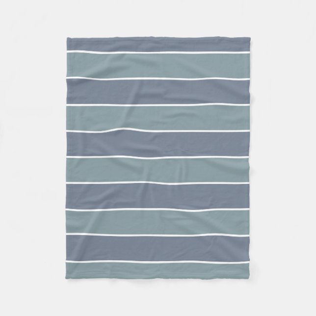Moderne blaue grüne Streifen Fleecedecke (Vorderseite)