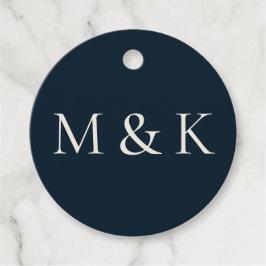 Moderne Blaue Hochzeitstile für die Deep Navy Verl Geschenkanhänger