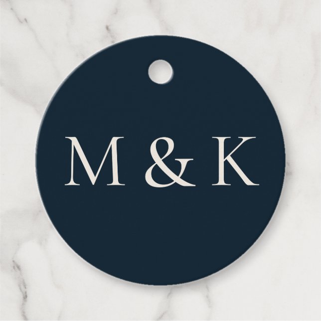 Moderne Blaue Hochzeitstile für die Deep Navy Verl Geschenkanhänger (Vorderseite)