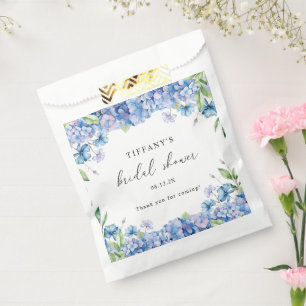 Moderne blaue Hortensien-Blumen-Babyparty zur Hoch Geschenktütchen