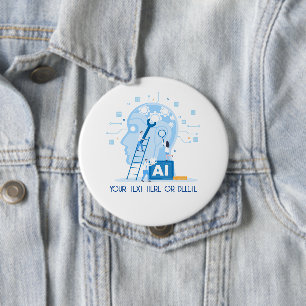 Moderne blaue Illustration der künstlichen Intelli Button