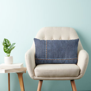 Moderne blaue Jeans denim Stich Foto Muster Lendenkissen