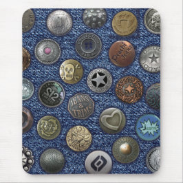 Moderne, blaue Jeans mit Knöpfen Mousepad
