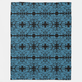 Moderne blaue Kreismuster Fleecedecke