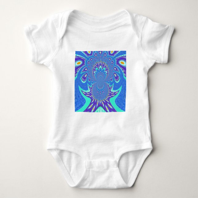 Moderne blaue Kunst Baby Strampler (Vorderseite)