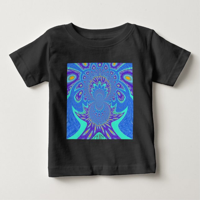 Moderne blaue Kunst Baby T-shirt (Vorderseite)