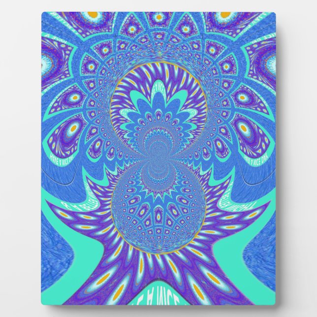 Moderne blaue Kunst Fotoplatte (Vorderseite)