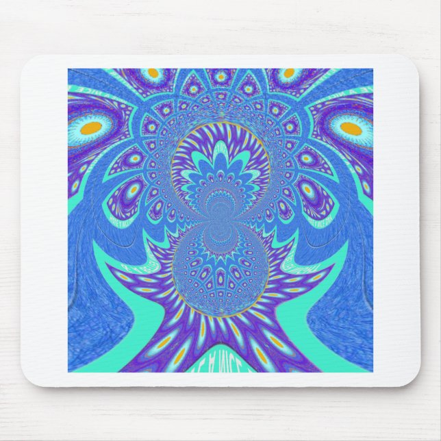 Moderne blaue Kunst Mousepad (Vorne)