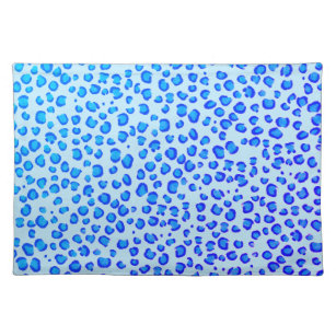 Moderne blaue Lila Leopard-Muster - Tierausdruck Stofftischset