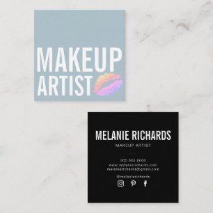 Moderne blaue Makeup-Schönheit Quadratische Visitenkarte