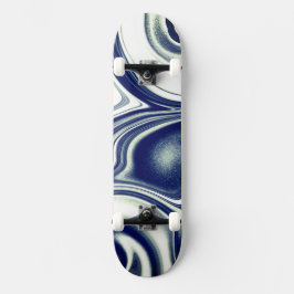 Moderne blaue Marmor-Textur-Skateboard Skateboard