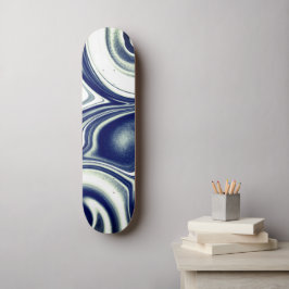 Moderne blaue Marmor-Textur-Skateboard Skateboard