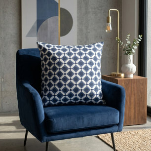 Moderne blaue marokkanische geometrische Sternflie Kissen