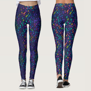 Moderne Blaue mit Farbiger Regenbogen-Geometrische Leggings
