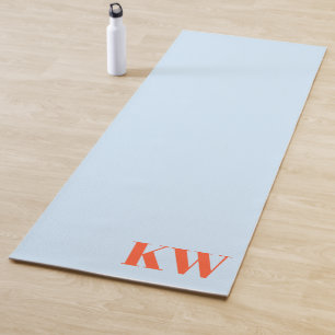 Moderne blaue orange Monogramm Anfangsbuchstaben P Yogamatte
