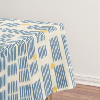 Moderne blaue organische Linien und gelbe Punkte J Tischdecke
