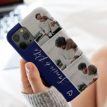 Moderne blaue Paare benennen 3 Foto-Kollaborations Case-Mate iPhone Hülle<br><div class="desc">Moderne marineblaue Paare benennen 4 Fotos Collage Grid,  ein Geschenk für ein Paar oder beste Freunde.</div>