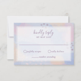 Moderne blaue Pastell Abstrakte Kunstwerke RSVP Karte