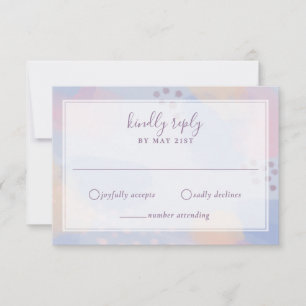 Moderne blaue Pastell Abstrakte Kunstwerke RSVP Karte