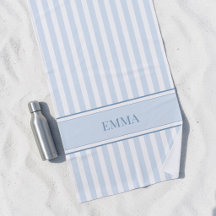 Moderne blaue preppy gestreifte personalisierte Na