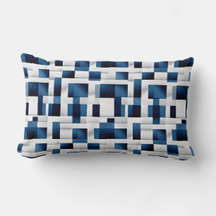 Moderne blaue Quadrate, wiederholt Muster Lendenkissen