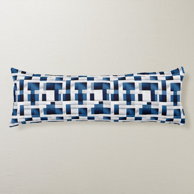 Moderne blaue Quadrate, wiederholt Muster Seitenschläferkissen (Vorderseite)