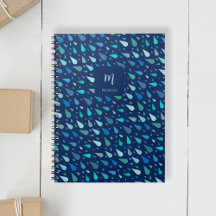 Moderne blaue Regentropfen nach Maß und Name
