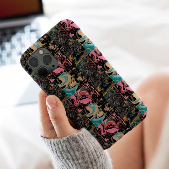 Moderne blaue Rose Goldfarben-Marmor ästhetische Case-Mate iPhone Hülle (Von Creator hochgeladen)