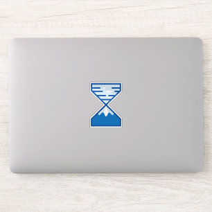 Moderne Blaue Sanduhr-Berg-Natur Aufkleber