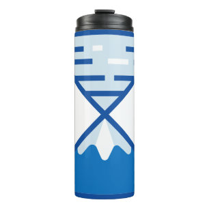 Moderne Blaue Sanduhr-Berg-Natur Thermosbecher