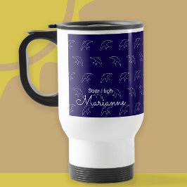 Moderne blaue Schluckmuster-Tasse Reisebecher