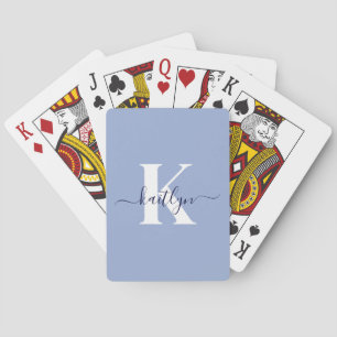 Moderne blaue Schriftmonogramm Spielkarten