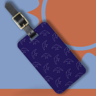 Moderne Blaue Schwalben-Muster-Gepäckanhänger Gepäckanhänger