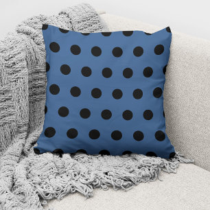 Moderne Blaue Schwarze Punkte Muster Kissen