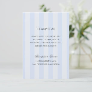 Moderne blaue Streifen Elegante Hochzeit Begleitkarte