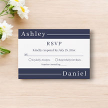 Moderne blaue Streifen Elegante Hochzeit