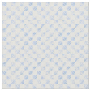 Moderne blaue Striche Schachbrettmuster Stoff