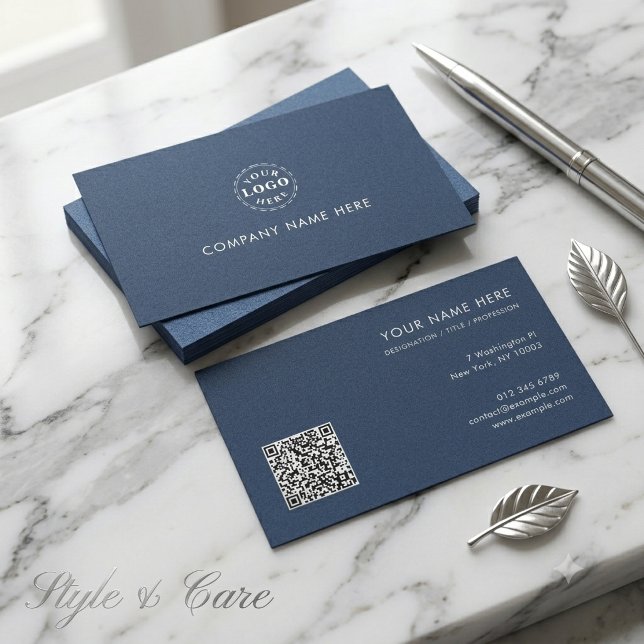Moderne Blaue Textur Professionelle Identitätsgesc Visitenkarte (Modern Blue Texture Professional Identity Business Card)