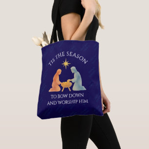 Moderne Blaue TIS DIE SAISON Weihnachten Nativität Tasche