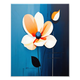Moderne blaue und orangefarbene Kunst Fotodruck